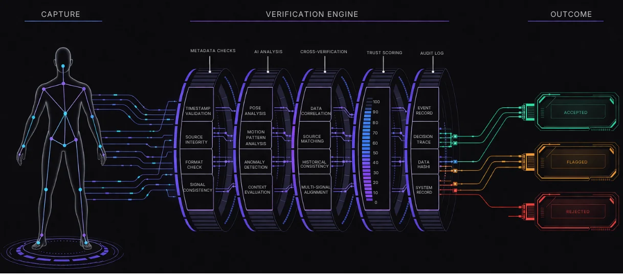 CHLG capture, verification, and outcomes engine diagram